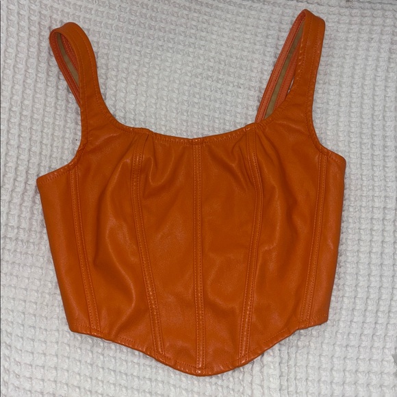 Sincerly Jules Tops - Sincerely Jules Vibrant Orange Corset Crop Top